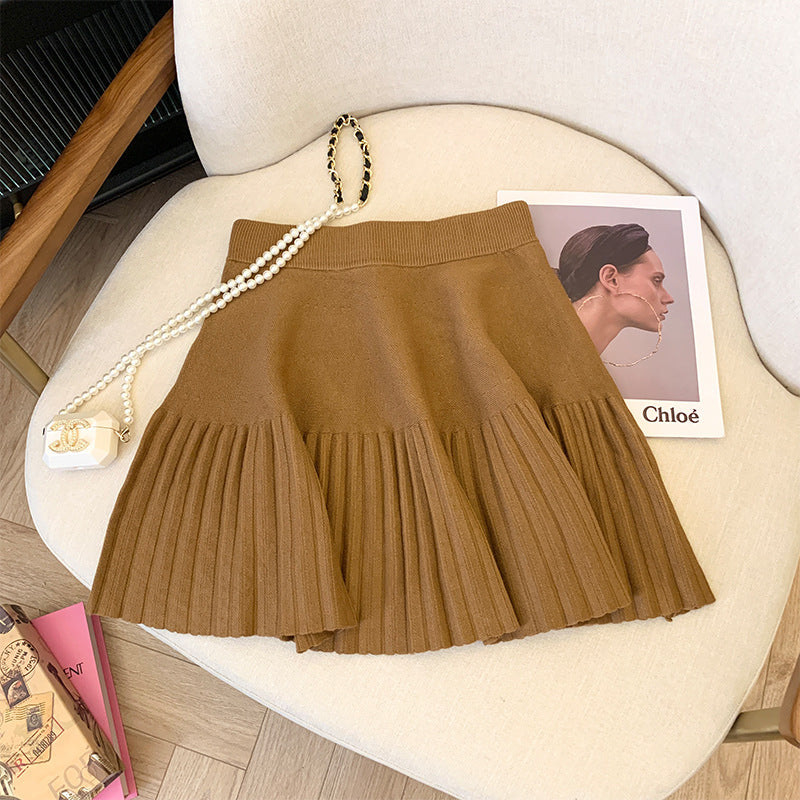 Damen Plissierter Rock mit elastischem Bund und weichem Material Shop Nory