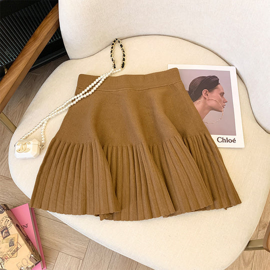Damen Plissierter Rock mit elastischem Bund und weichem Material Shop Nory