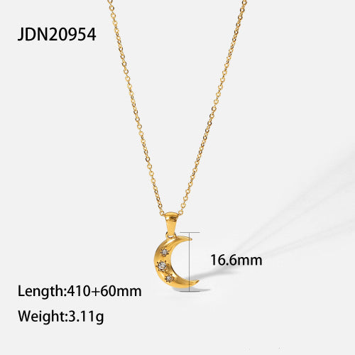 Damen Halskette mit elegantem Sonnen- und Mondanhänger Shop Nory