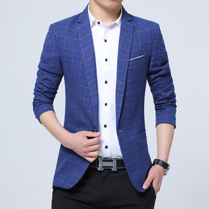 Herren Karierter Slim-Fit Sakko im Business-Casual Stil Shop Nory