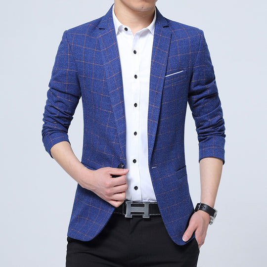 Herren Karierter Slim-Fit Sakko im Business-Casual Stil Shop Nory