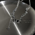 Damen modische Kette mit einzigartigem Pendelanhänger und strukturierter Gliederung Shop Nory