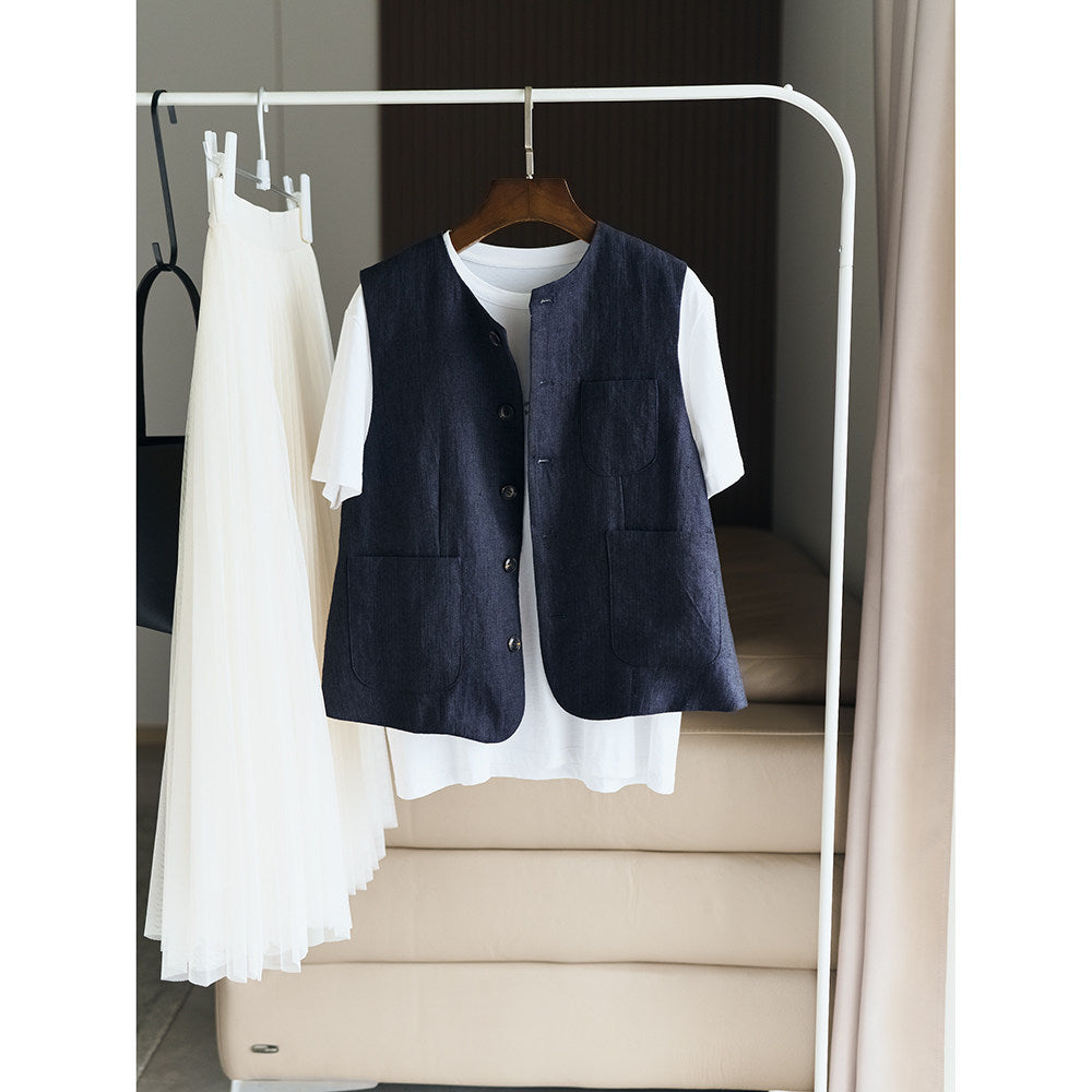 Damen Elegante Leinenweste Shop Nory
