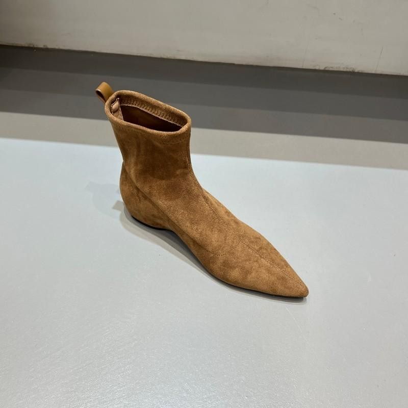 Damen spitz zulaufende Sock‑Stiefeletten aus Velourslederoptik mit engem Schaft Shop Nory