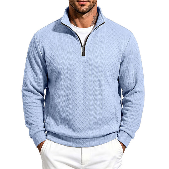 Herren Strukturierter Halbzip-Sweater aus Feinstrick mit Zopfmuster und Eingriffstaschen Shop Nory