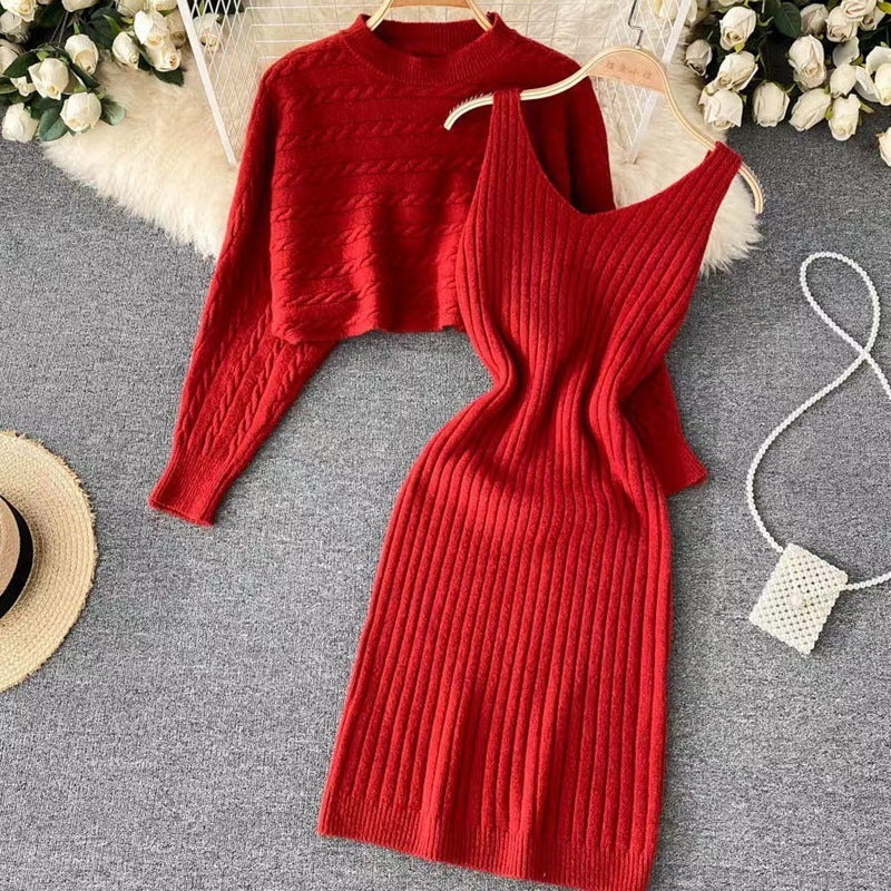 Damen Strickkleid- und Pullover-Set Shop Nory
