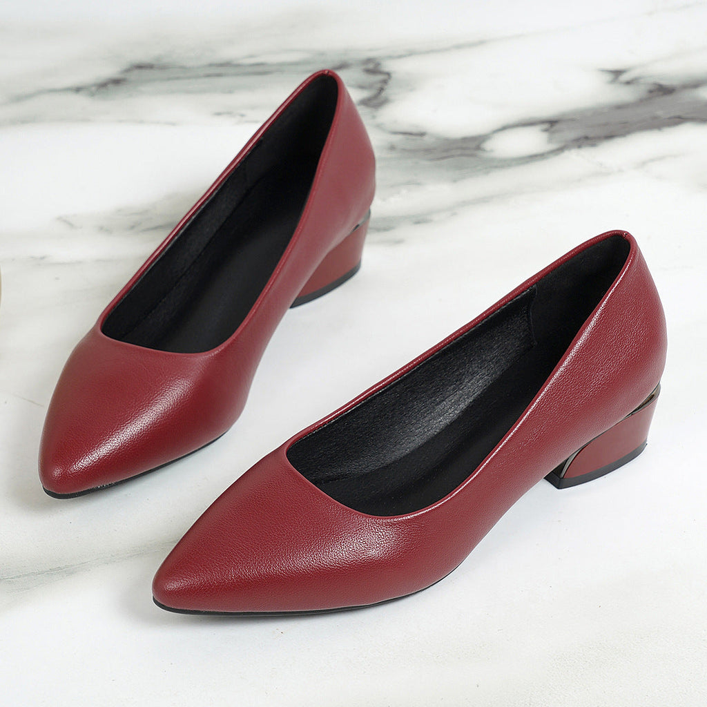 Damen elegante spitze Pumps mit komfortablem Blockabsatz Shopnory