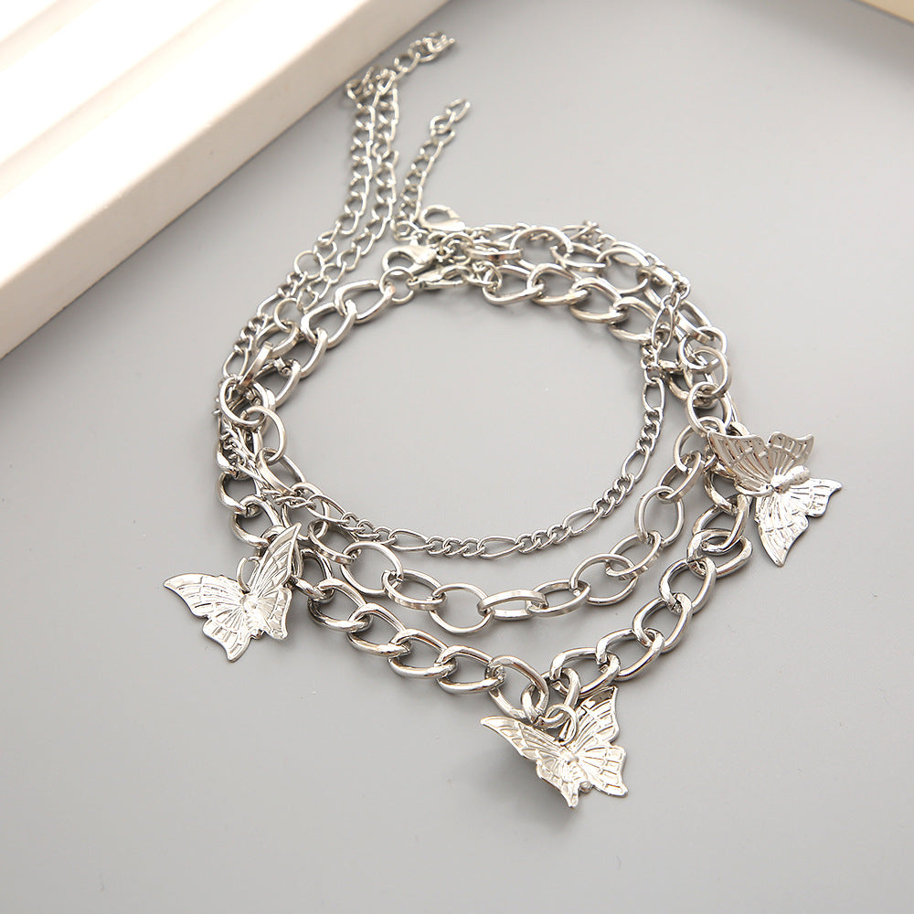 Damenkette mit floralen Schmetterlingsanhängern Shop Nory