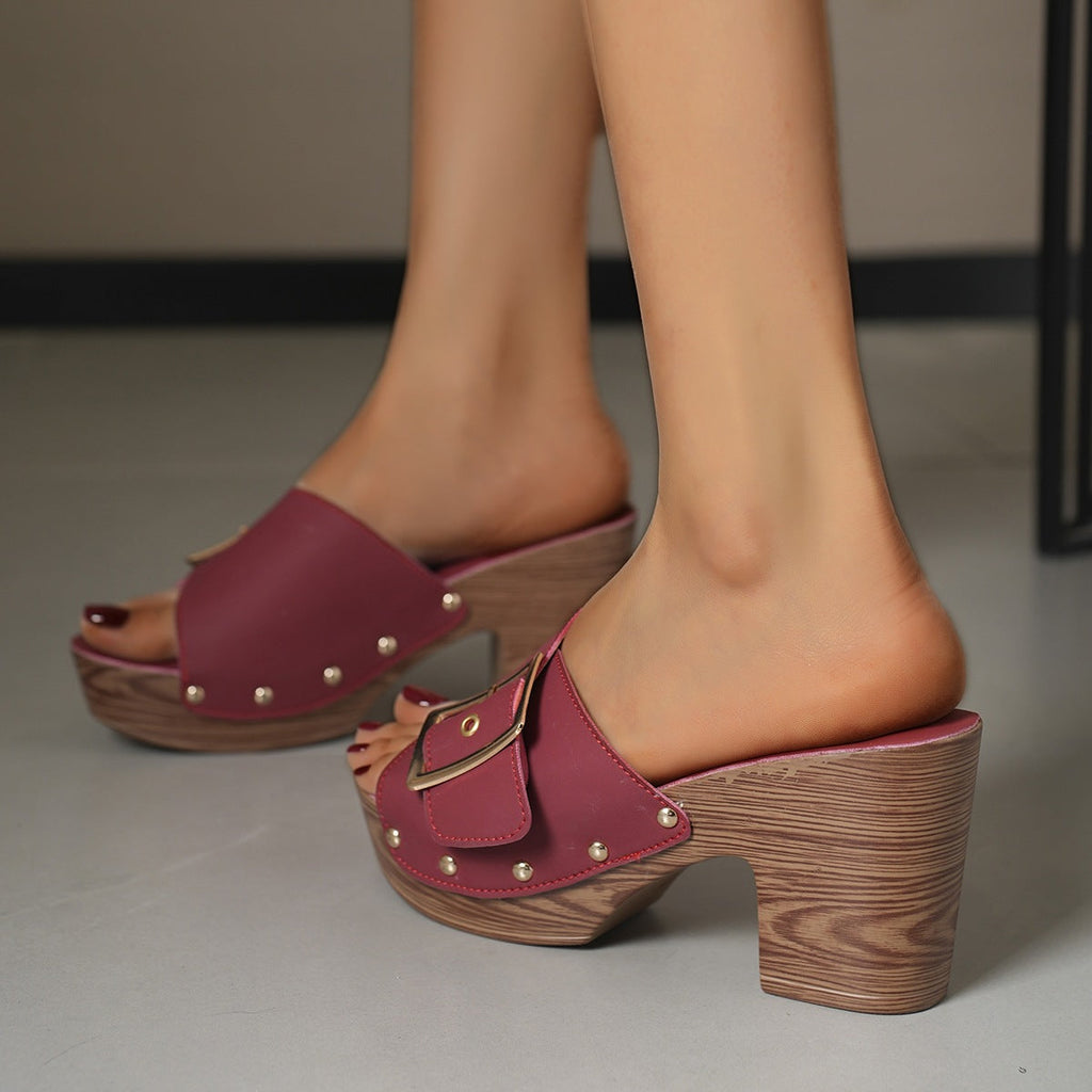Damen Wedge-Sandalen mit eleganter Schnalle