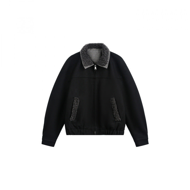 Herren Bomberjacke mit Teddykragen, Reißverschluss und elastischem Saum Shop Nory