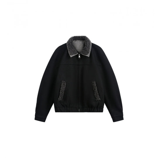 Herren Bomberjacke mit Teddykragen, Reißverschluss und elastischem Saum Shop Nory