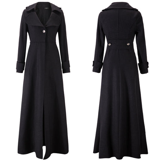 Damen Eleganter Langmantel mit klassischem Revers und modernen Akzenten