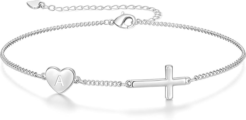 Damen Armband mit personalisiertem Herz- und Kreuzanhänger Shop Nory