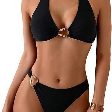 Damen Triangel-Bikini mit raffiniertem Ringdetail Shopnory