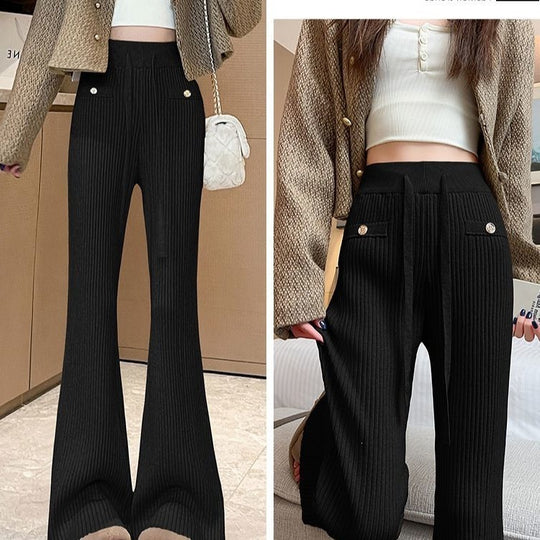 Damen Fließende Rippstrick-Hose Shop Nory