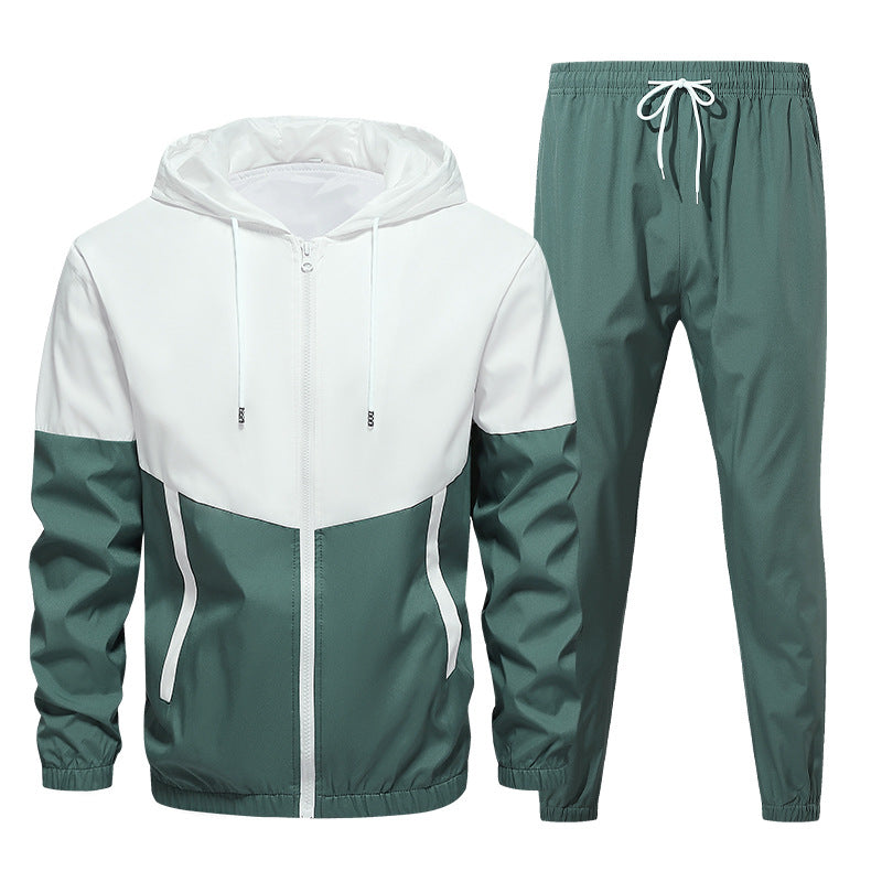 Herren Zweiteiliges Trainingsanzug-Set mit Kapuzenjacke und elastischer Jogginghose Shop Nory