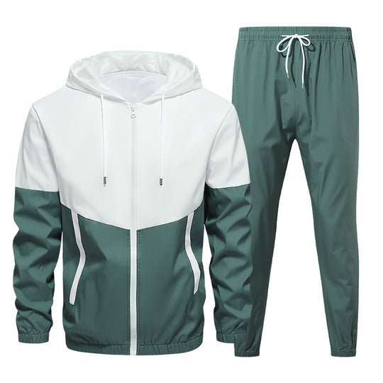 Herren Zweiteiliges Trainingsanzug-Set mit Kapuzenjacke und elastischer Jogginghose Shop Nory