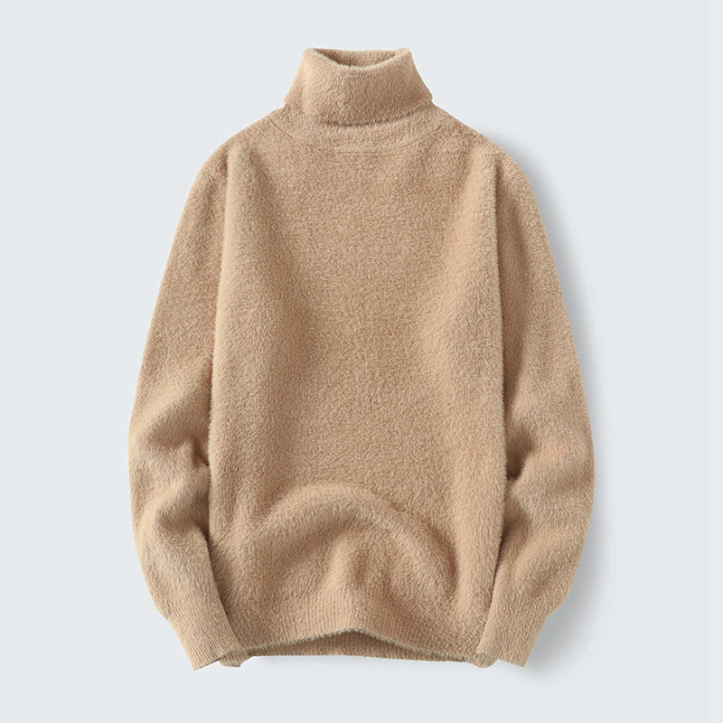 Herren warmer Rollkragenpullover aus weichem Strickstoff
