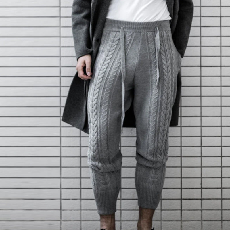 Damen Gestrickte Jogginghose mit Zopfmuster und hohem Bund Shop Nory