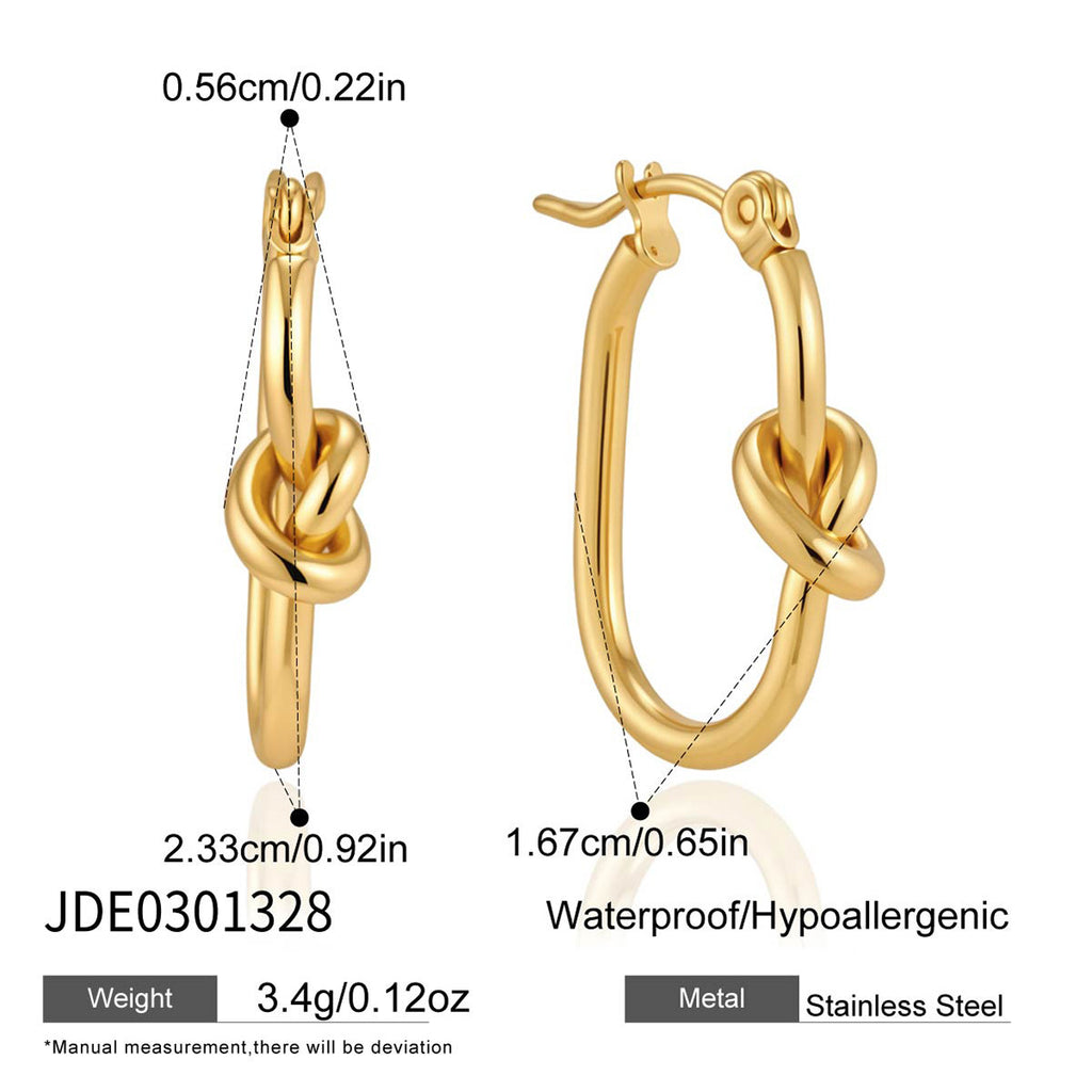 Damen Edelstahl Ohrringe mit einzigartigem Knoten-Design Shop Nory