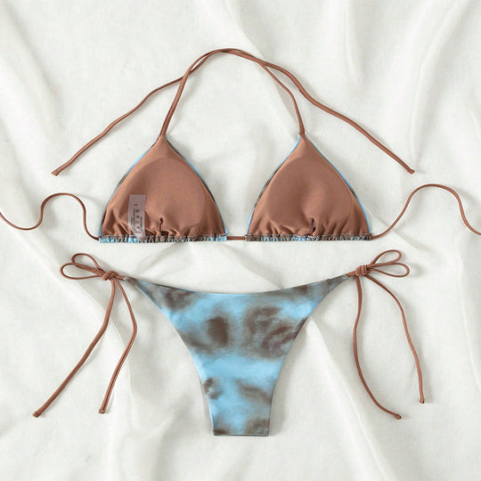 Damen Triangel-Bikini-Set mit elegantem Schnürdetail