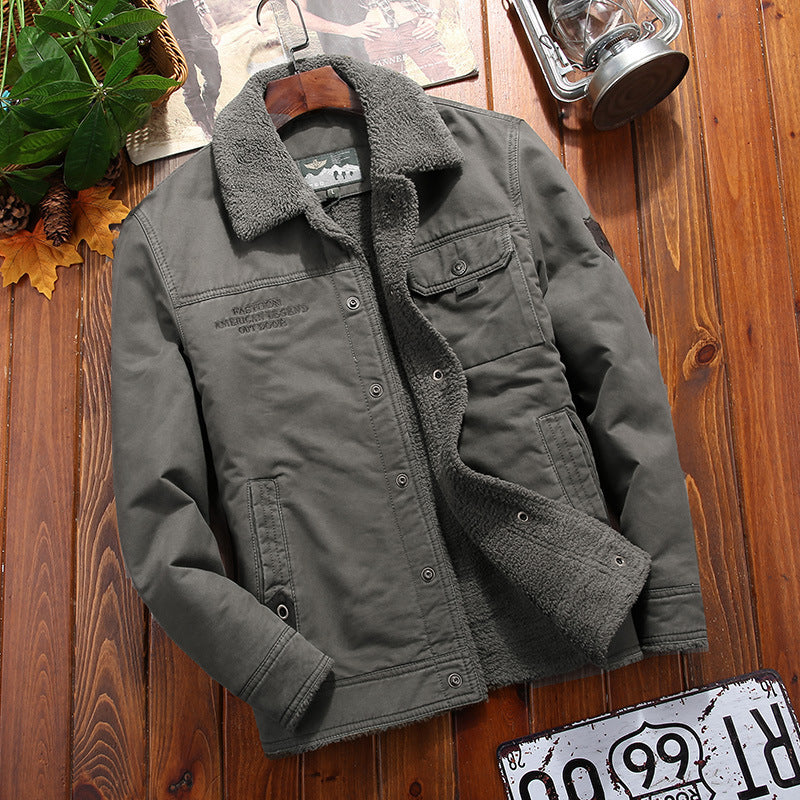 Herren Canvas-Fieldjacke mit Sherpa-Futter und Hemdkragen Shop Nory