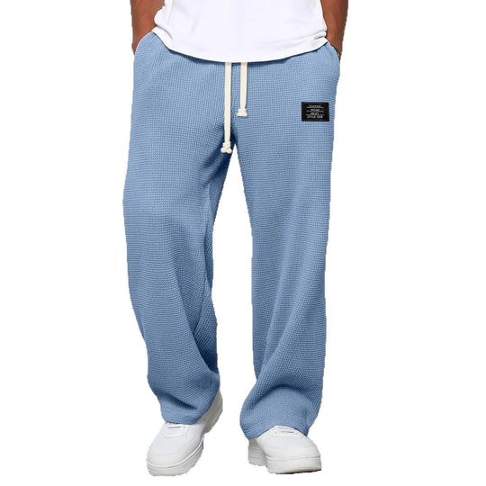 Herren nan lässige Waffelstruktur Lounge-Hose mit Kordelzug, elastischem Bund und weiter Passform Shop Nory