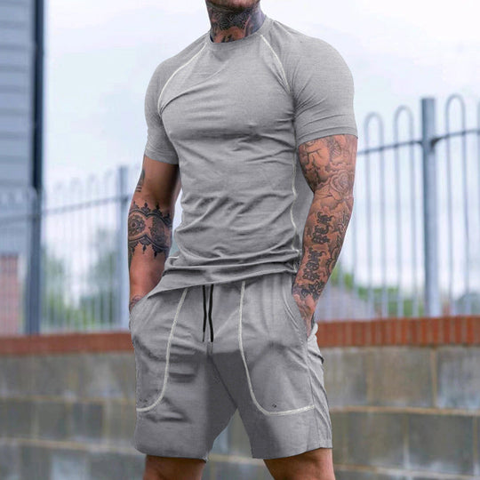 Herren Sportlicher Kurzarmanzug mit praktischem Taschendesign