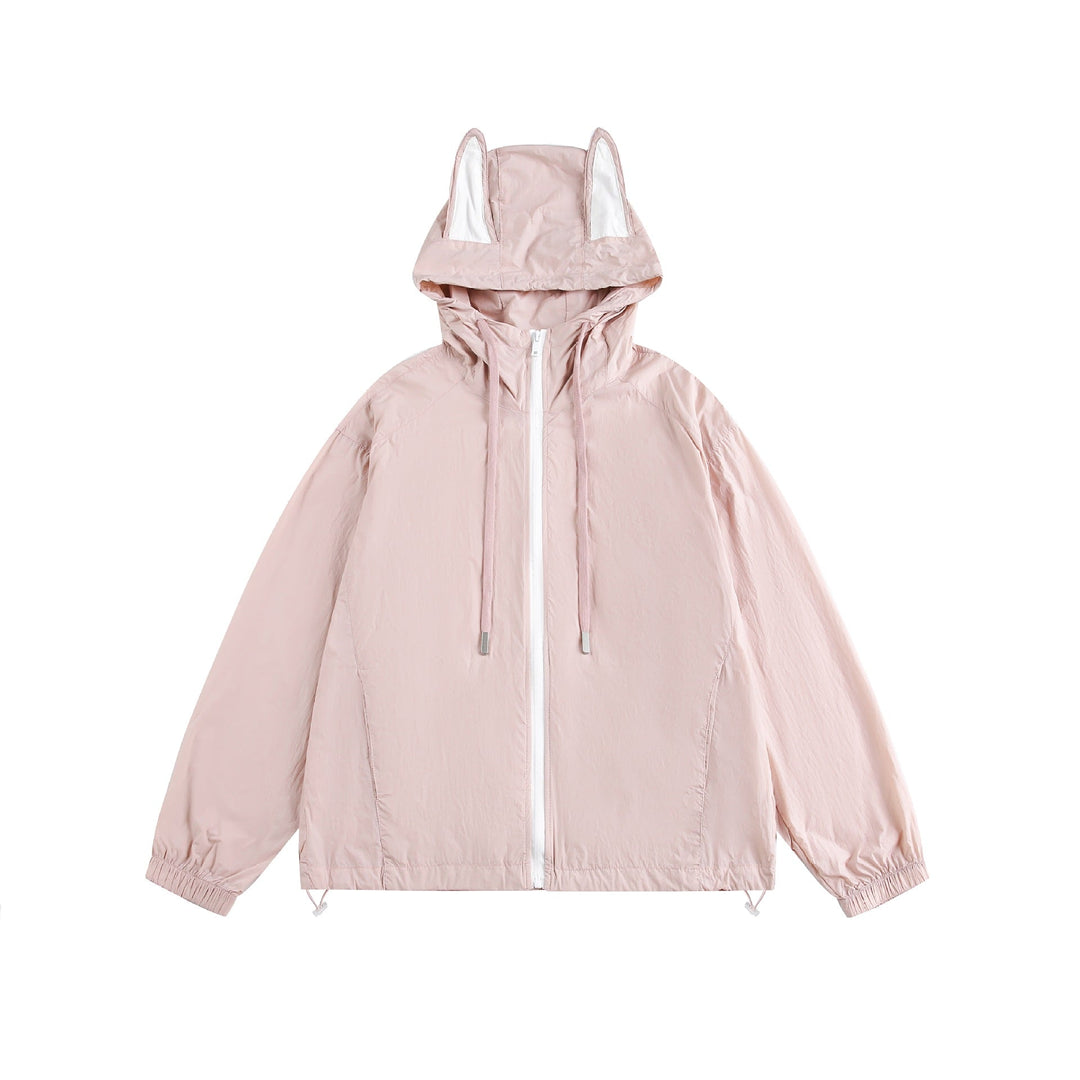 Damen Leichter Kapuzen-Anorak mit Ohrenapplikation und Tunnelzug Shop Nory