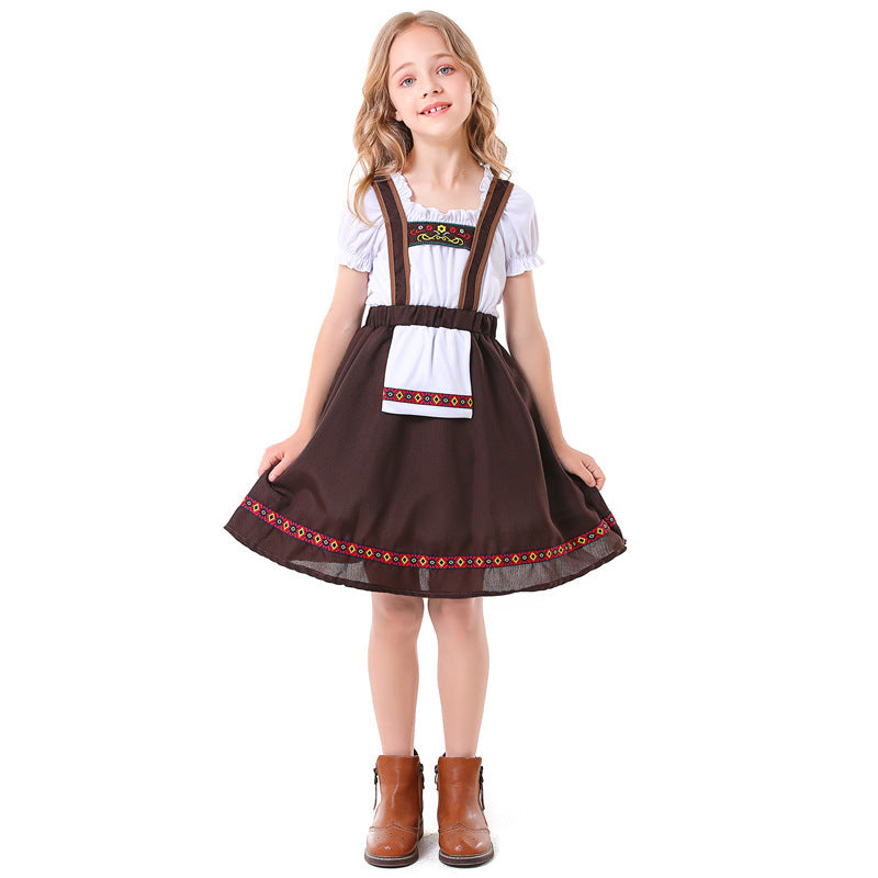 Damen nan traditionelles Mädchen-Dirndlkleid mit Schürze und dekorativen Stickereien Shop Nory