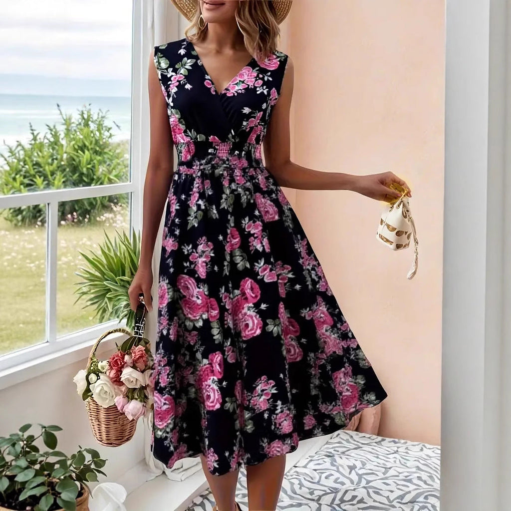 Damen Verspieltes A-Linien Kleid mit floralen Details
