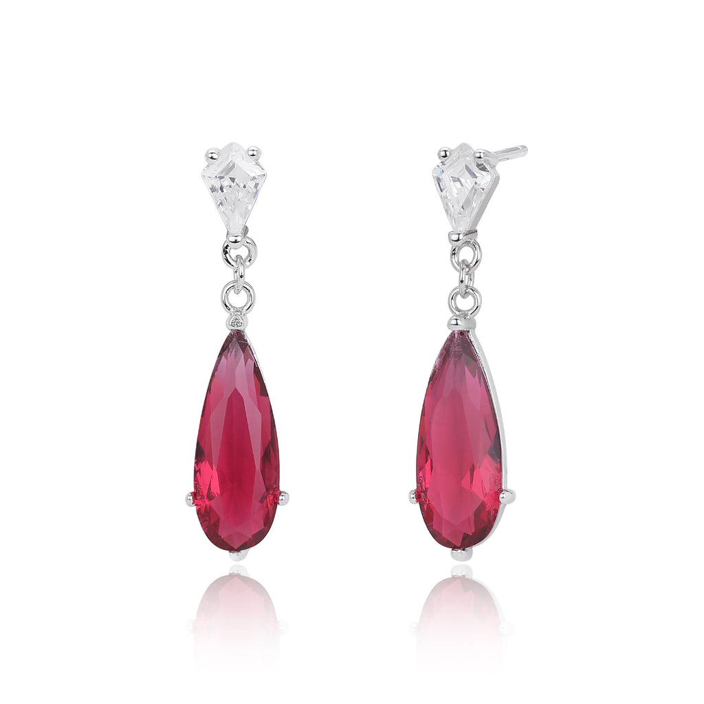 Damen Ohrhänger mit funkelnden Tropfen-Zirkonen aus hochwertigem 925 Sterling Silber Shop Nory