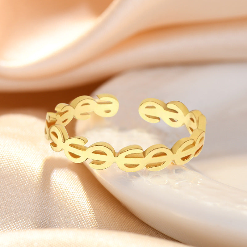 Damen Offener Ring mit kunstvoll gestaltetem Reliefdesign Shop Nory