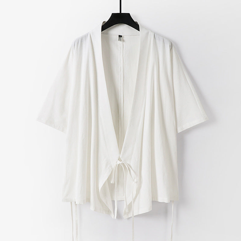 Damen locker fallende Kimono-Jacke mit Bindegürtel Shop Nory