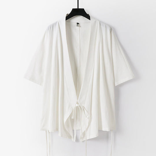 Damen locker fallende Kimono-Jacke mit Bindegürtel Shop Nory