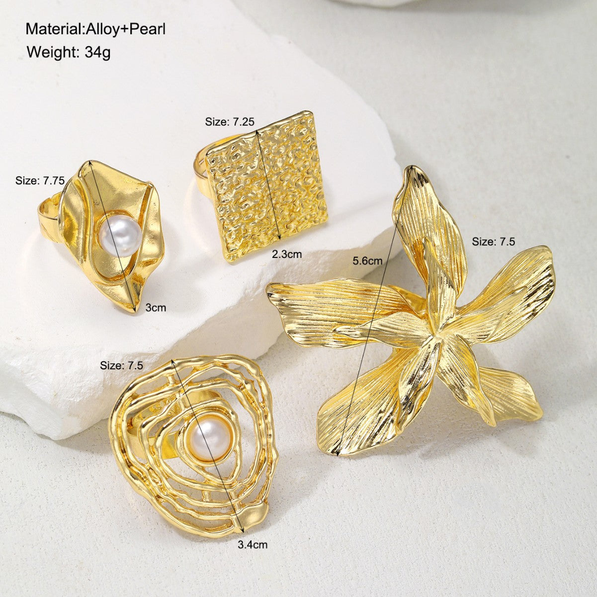 Damen Statement-Ring mit kunstvollem Textur-Design Shop Nory