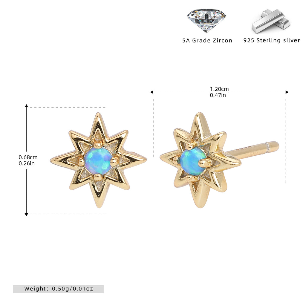 Damen Ohrstecker im kreativem Sonnenstern-Design aus hochwertigem 925 Sterling Silber Shop Nory