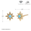 Damen Ohrstecker im kreativem Sonnenstern-Design aus hochwertigem 925 Sterling Silber Shop Nory