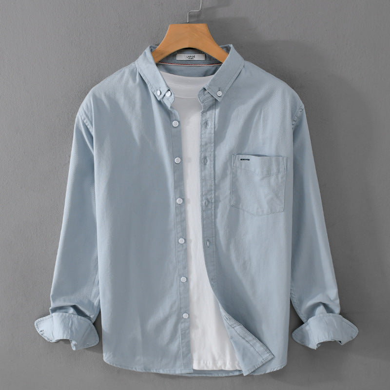 Herren klassisches Button-Down Oxfordhemd aus Baumwolle mit Kentkragen lockerer Schnitt und Brusttasche Shop Nory
