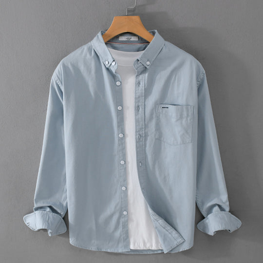 Herren klassisches Button-Down Oxfordhemd aus Baumwolle mit Kentkragen lockerer Schnitt und Brusttasche Shop Nory
