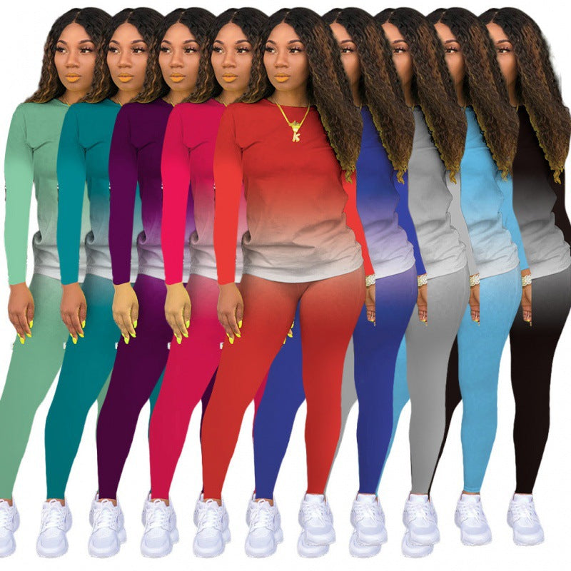 Damen Zweiteiliges Stretch-Set mit Langarmshirt und High-Waist-Leggings Shop Nory