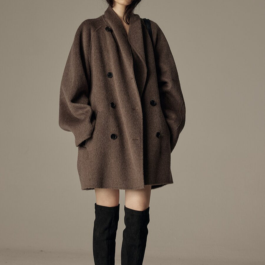 Damen Modische Oversized Wool-Mantel Shop Nory