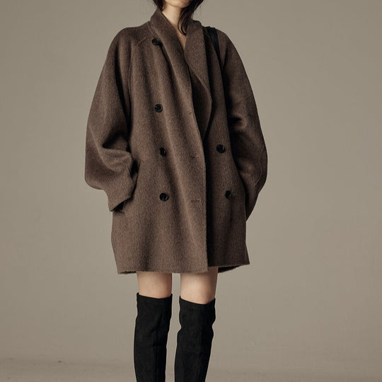 Damen Modische Oversized Wool-Mantel Shop Nory