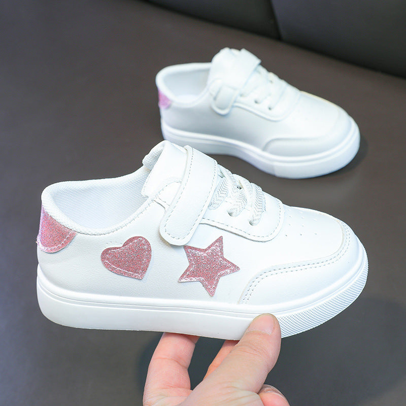 Damen Plateausneaker mit Klettverschluss und glitzernden Herz‑ und Sternapplikationen Shop Nory