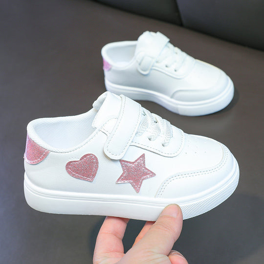 Damen Plateausneaker mit Klettverschluss und glitzernden Herz‑ und Sternapplikationen Shop Nory