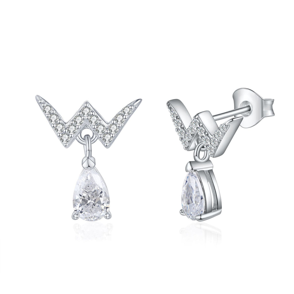 Damen Ohrhänger mit funkelndem Tropfen-Anhänger und exquisiten Zirkonia-Details Shop Nory