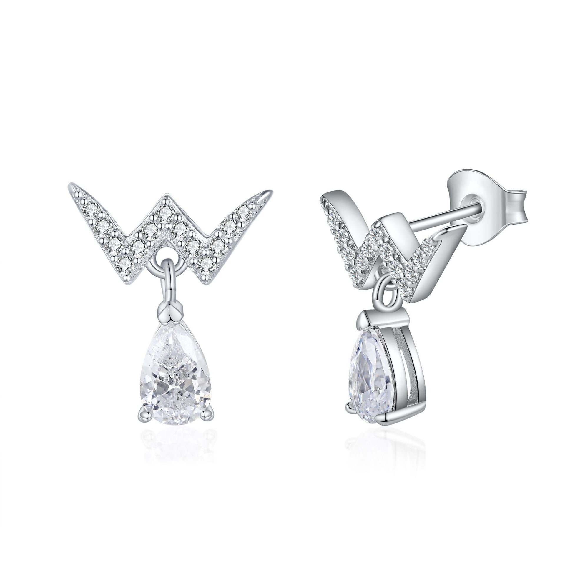 Damen Ohrhänger mit funkelndem Tropfen-Anhänger und exquisiten Zirkonia-Details Shop Nory