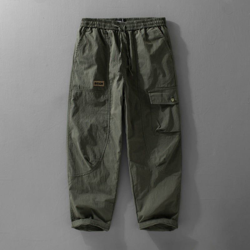Herren Relaxte Cargo-Hose mit elastischem Bund, Kordelzug und vielseitigen Beintaschen Shop Nory