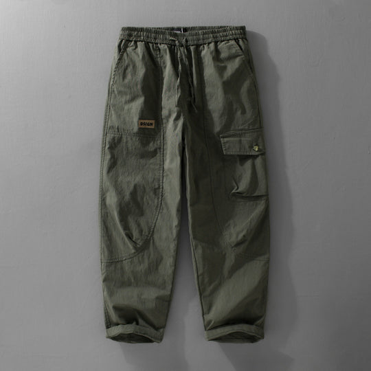 Herren Relaxte Cargo-Hose mit elastischem Bund, Kordelzug und vielseitigen Beintaschen Shop Nory
