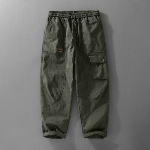 Herren Relaxte Cargo-Hose mit elastischem Bund, Kordelzug und vielseitigen Beintaschen Shop Nory